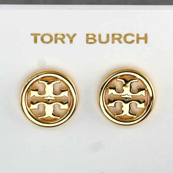 SALE: Tory Burch Miller Large Logo Stud Earrings (New with Dust Bag) - Picture 4 of 5